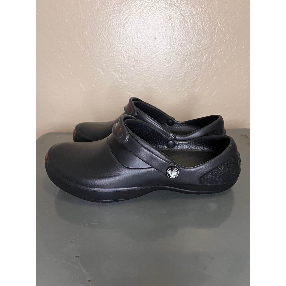 Crocs Mercy Work Clogs Womens 7 Black Slip Resistant Nursing Kitchen Shoes New
